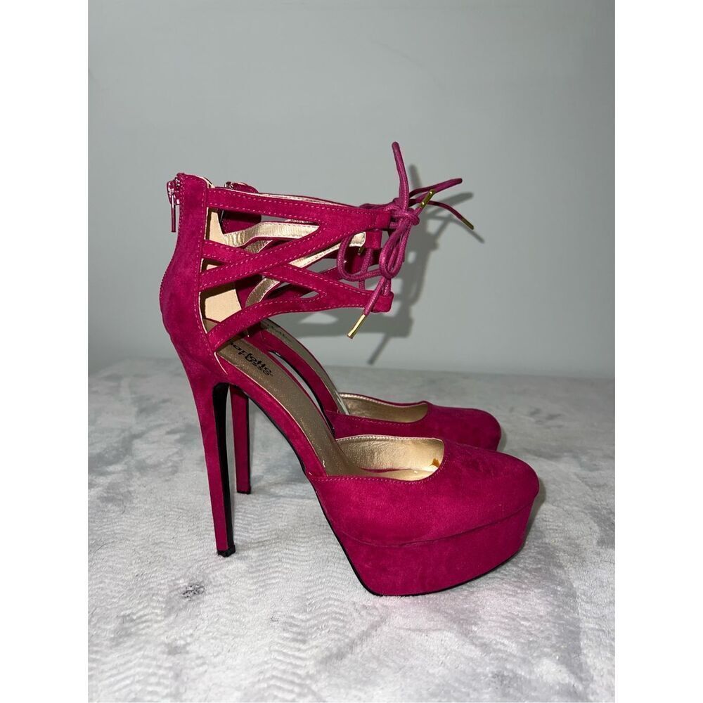 Women’s Platform Magenta Pink Strappy Heels 9